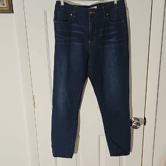 Ellen Tracy Dark Blue Denim Jeans Called The Jocelyn. Size 12. - Picture 1 of 7